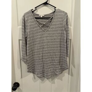 Emory Park Top Striped gray and white